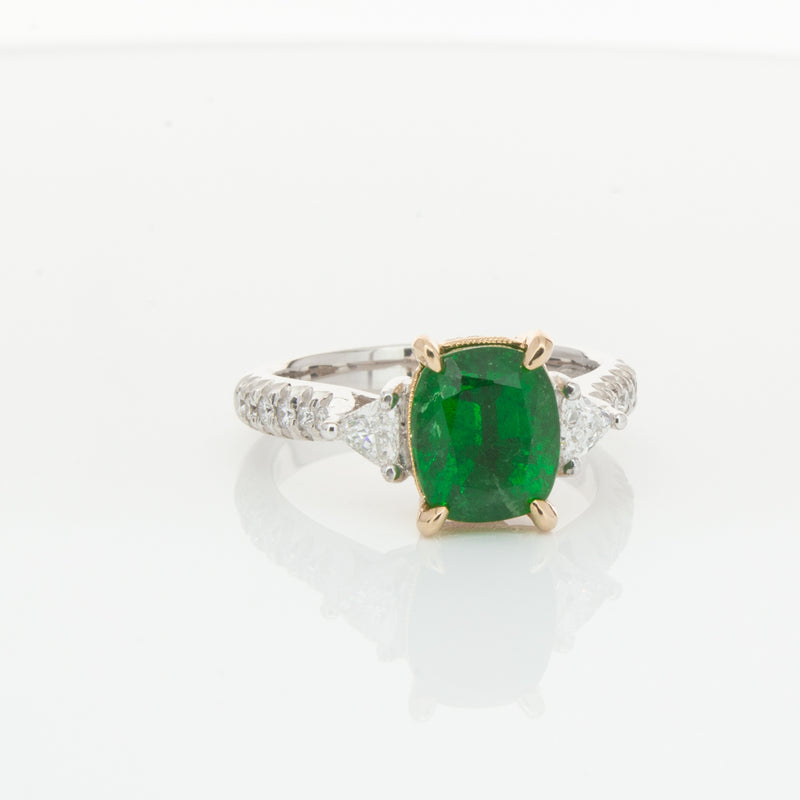 18ct White & Yellow Gold 2.67ct Emerald & Diamond Ring-Ring-Walker & Hall