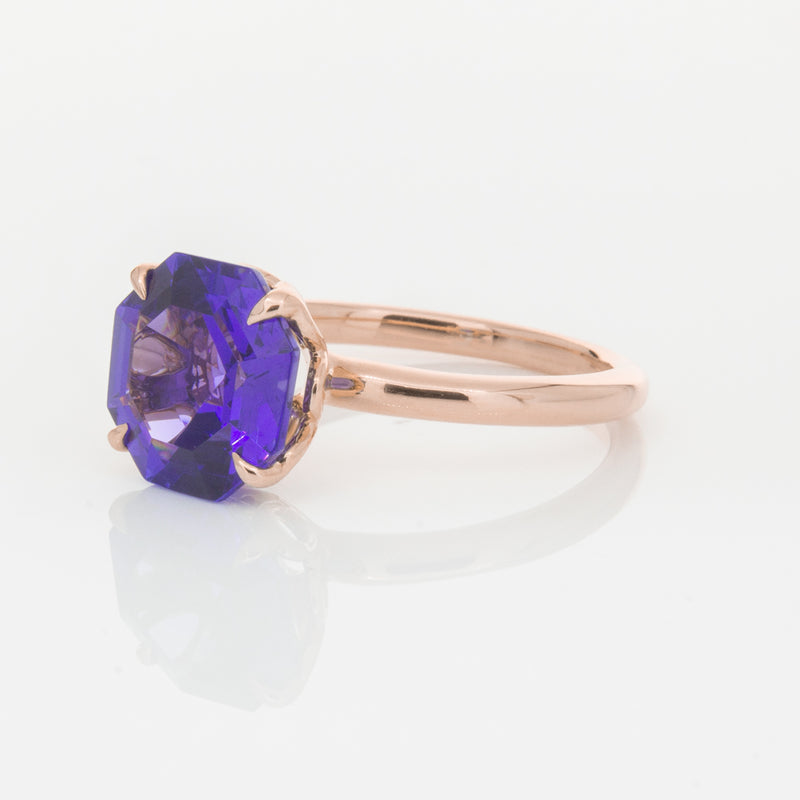 18ct Rose Gold Tanzanite Octavia Ring-Ring-Walker & Hall