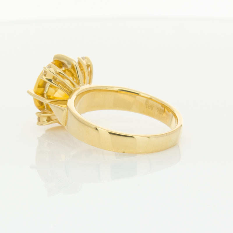 18ct Yellow Gold Citrine & Diamond Ring-Ring-Walker & Hall