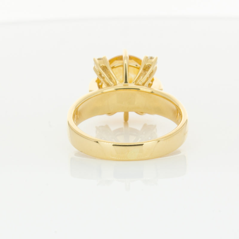 18ct Yellow Gold Citrine & Diamond Ring-Ring-Walker & Hall