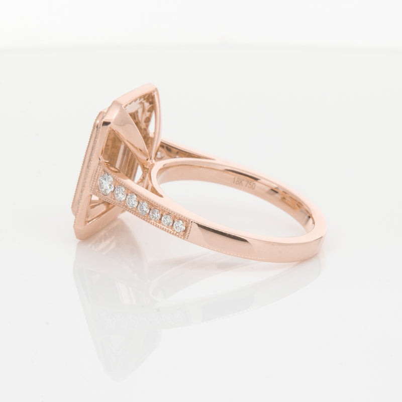 18ct Rose Gold 3.76ct Morganite & Diamond Ring-Walker & Hall