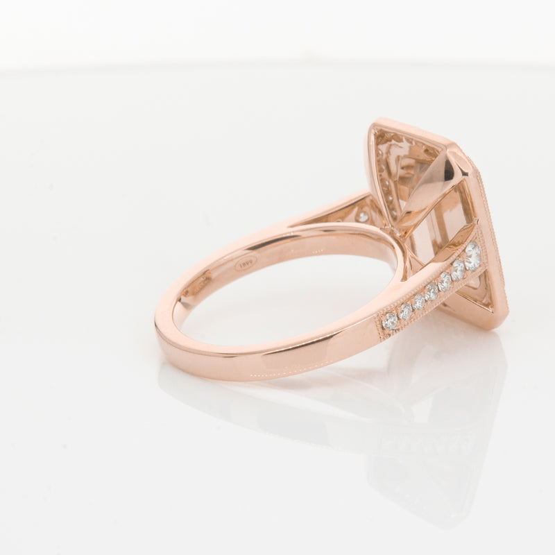 18ct Rose Gold 3.76ct Morganite & Diamond Ring-Walker & Hall