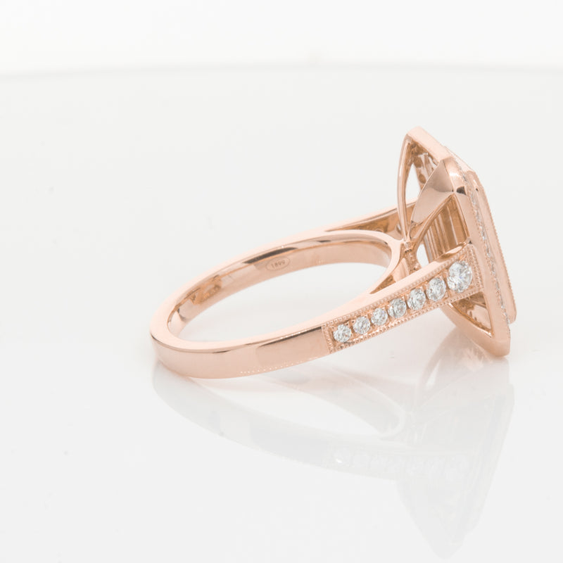 18ct Rose Gold 3.76ct Morganite & Diamond Ring-Walker & Hall