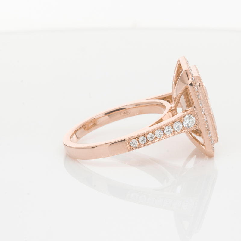 18ct Rose Gold 3.76ct Morganite & Diamond Ring-Walker & Hall