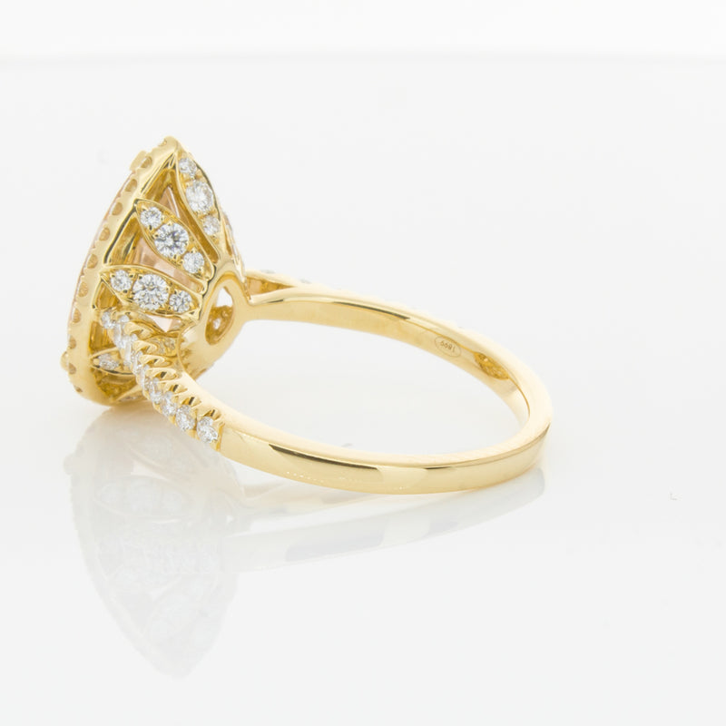 18ct Yellow Gold Morganite & Diamond Sierra Ring-Ring-Walker & Hall