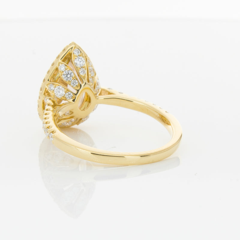 18ct Yellow Gold Morganite & Diamond Sierra Ring-Ring-Walker & Hall