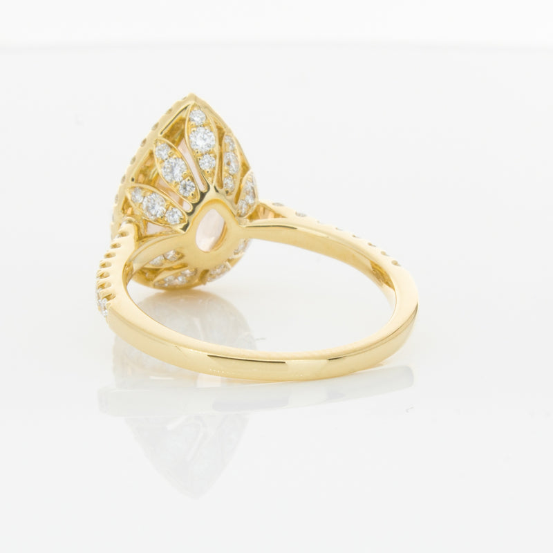 18ct Yellow Gold Morganite & Diamond Sierra Ring-Ring-Walker & Hall