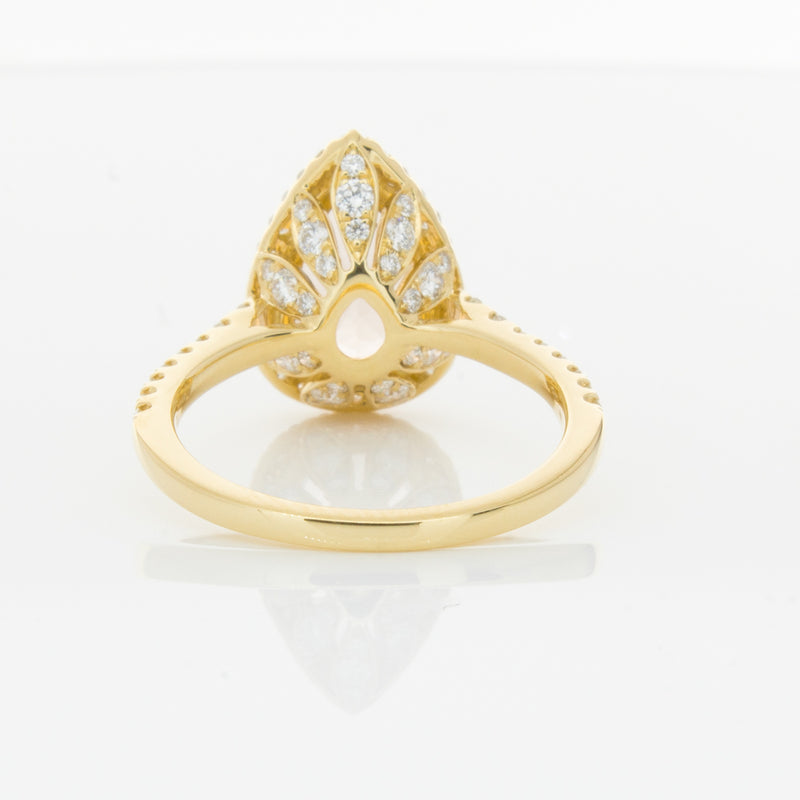 18ct Yellow Gold Morganite & Diamond Sierra Ring-Ring-Walker & Hall