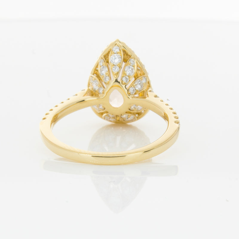 18ct Yellow Gold Morganite & Diamond Sierra Ring-Ring-Walker & Hall