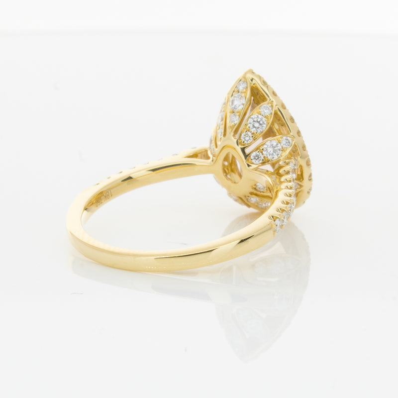 18ct Yellow Gold Morganite & Diamond Sierra Ring-Ring-Walker & Hall