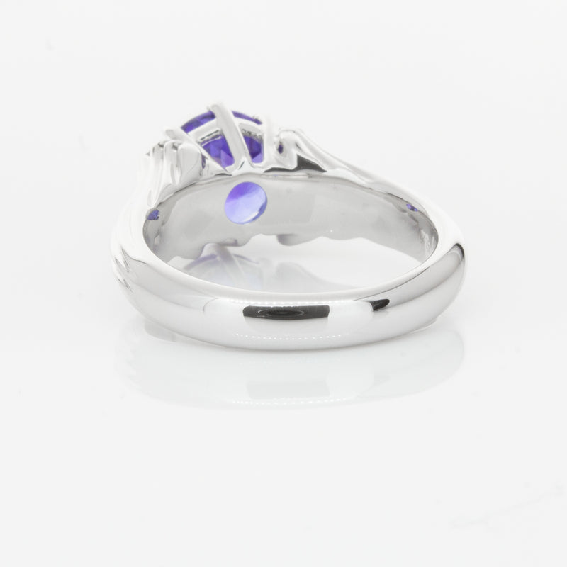 18ct White Gold Tanzanite & Diamond Ring-Ring-Walker & Hall