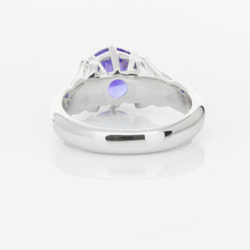 18ct White Gold Tanzanite & Diamond Ring-Ring-Walker & Hall