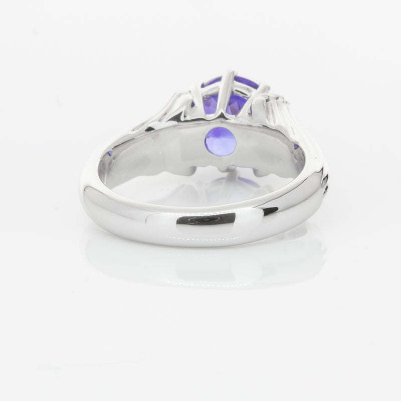 18ct White Gold Tanzanite & Diamond Ring-Ring-Walker & Hall