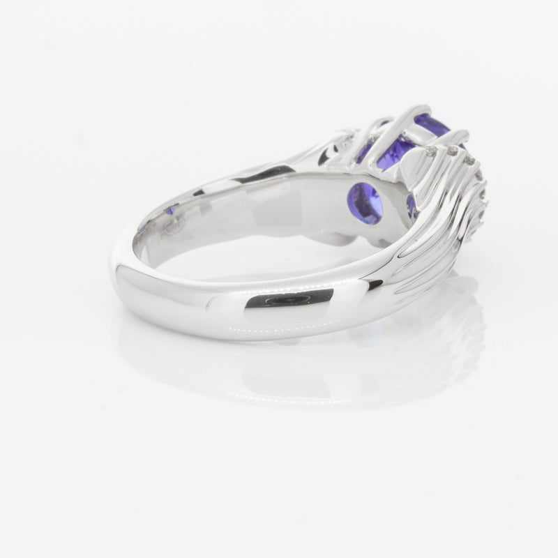 18ct White Gold Tanzanite & Diamond Ring-Ring-Walker & Hall