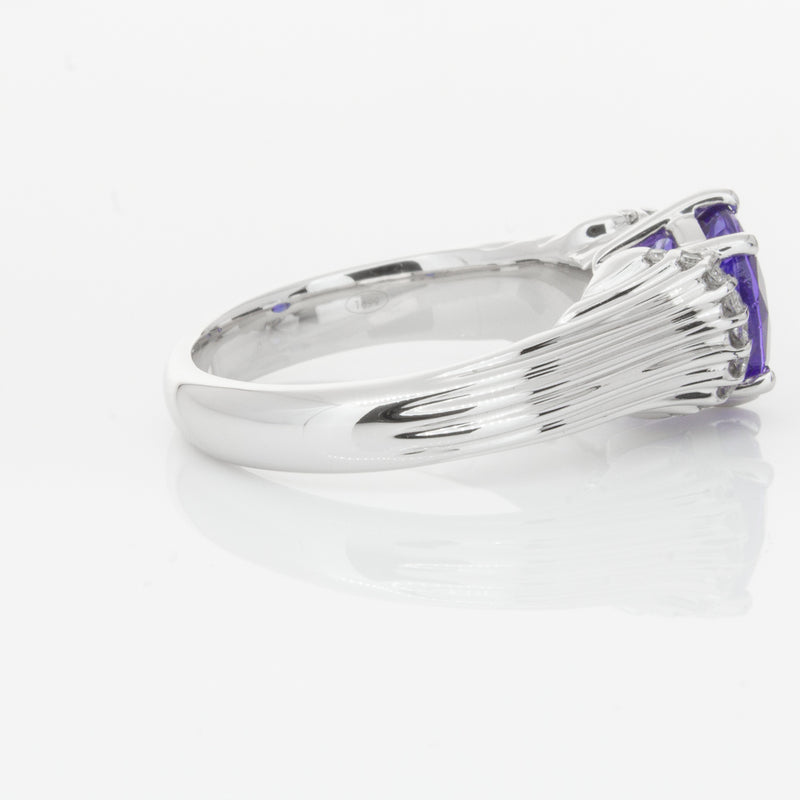 18ct White Gold Tanzanite & Diamond Ring-Ring-Walker & Hall