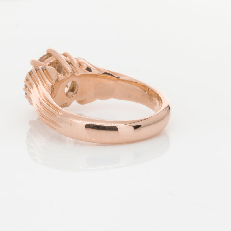 18ct Rose Gold Morganite & Diamond Ring-Ring-Walker & Hall