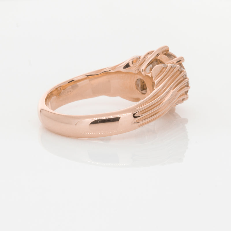 18ct Rose Gold Morganite & Diamond Ring-Ring-Walker & Hall