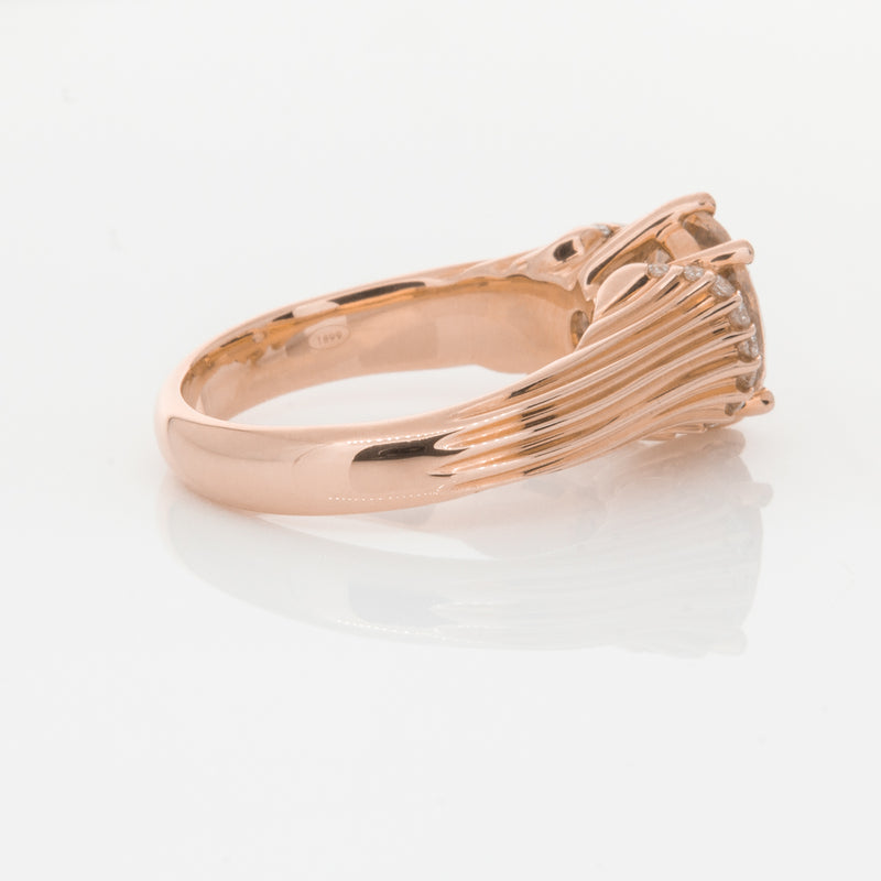 18ct Rose Gold Morganite & Diamond Ring-Ring-Walker & Hall