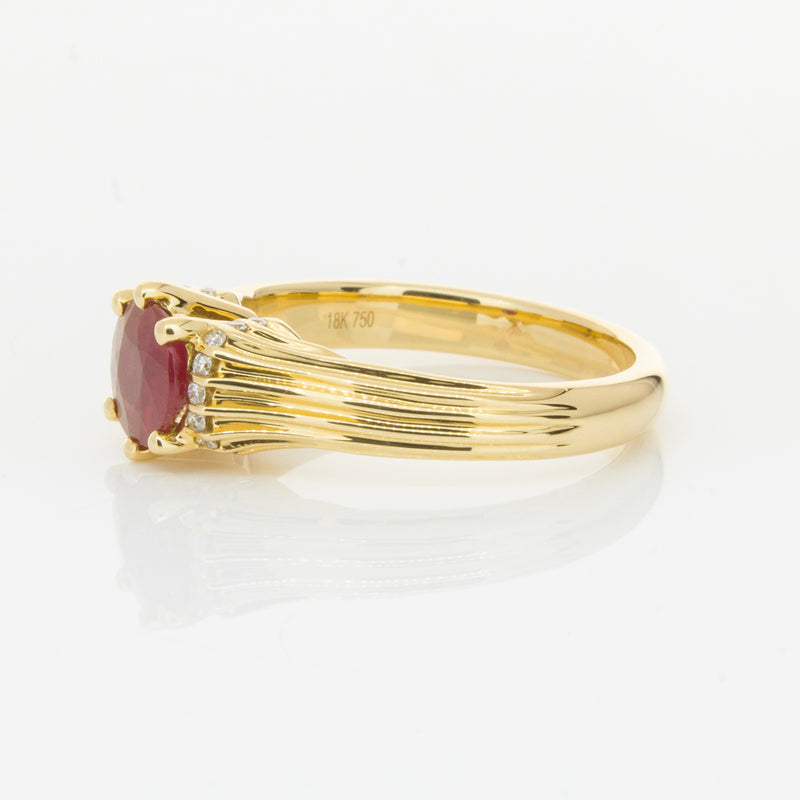 18ct Yellow Gold Ruby & Diamond Ring-Ring-Walker & Hall
