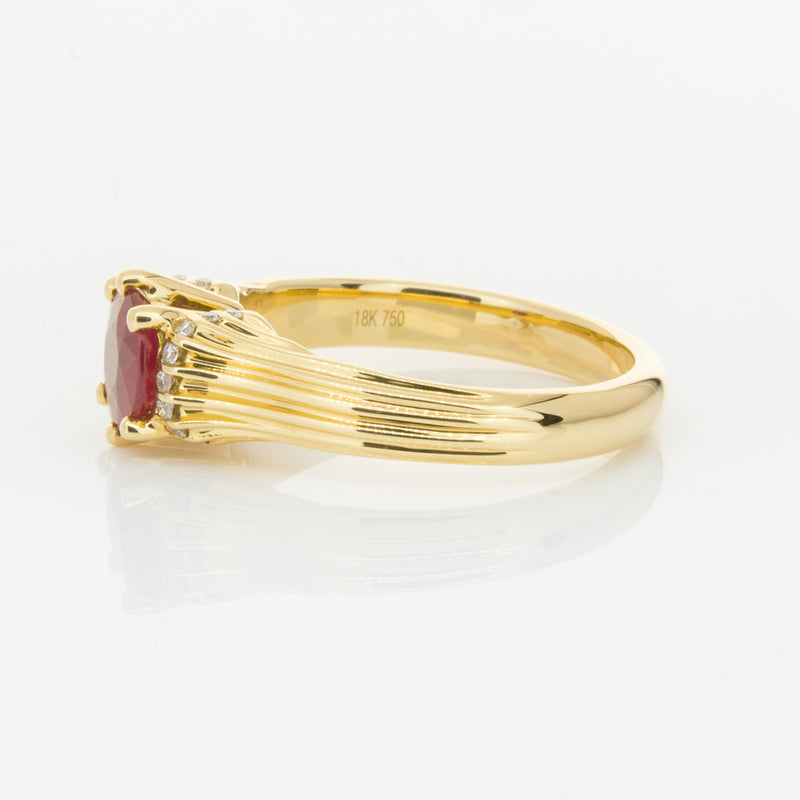 18ct Yellow Gold Ruby & Diamond Ring-Ring-Walker & Hall