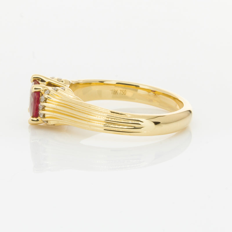 18ct Yellow Gold Ruby & Diamond Ring-Ring-Walker & Hall