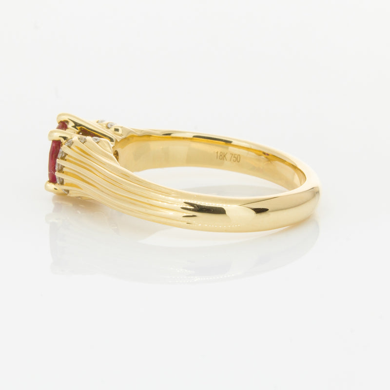 18ct Yellow Gold Ruby & Diamond Ring-Ring-Walker & Hall
