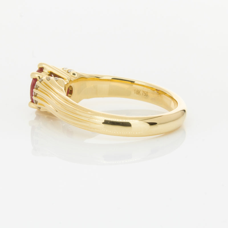 18ct Yellow Gold Ruby & Diamond Ring-Ring-Walker & Hall