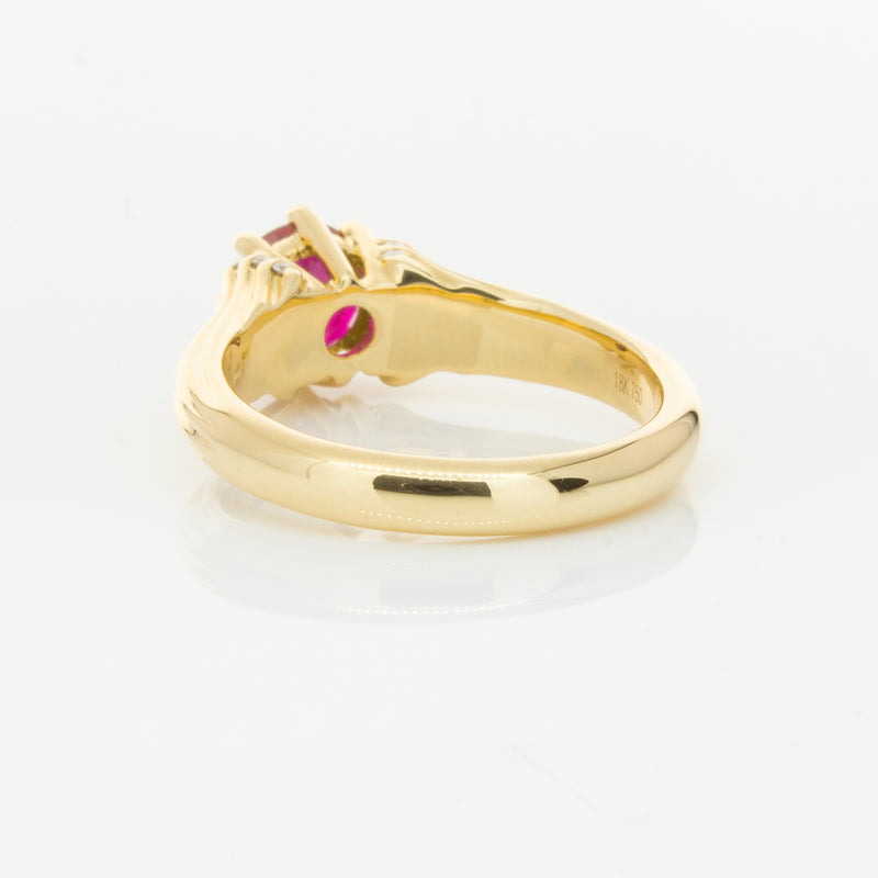 18ct Yellow Gold Ruby & Diamond Ring-Ring-Walker & Hall