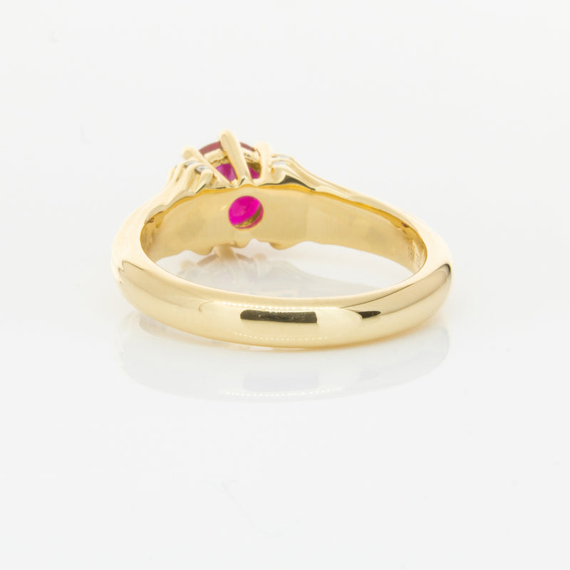 18ct Yellow Gold Ruby & Diamond Ring-Ring-Walker & Hall