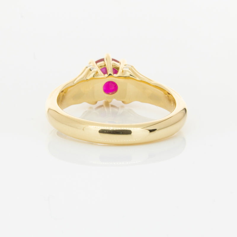 18ct Yellow Gold Ruby & Diamond Ring-Ring-Walker & Hall