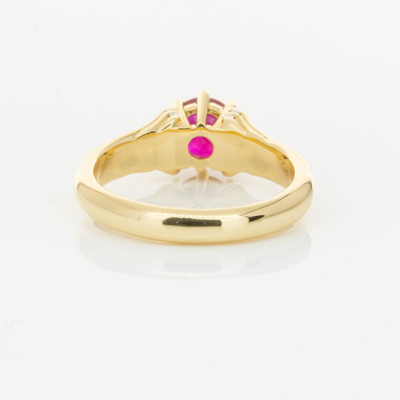 18ct Yellow Gold Ruby & Diamond Ring-Ring-Walker & Hall