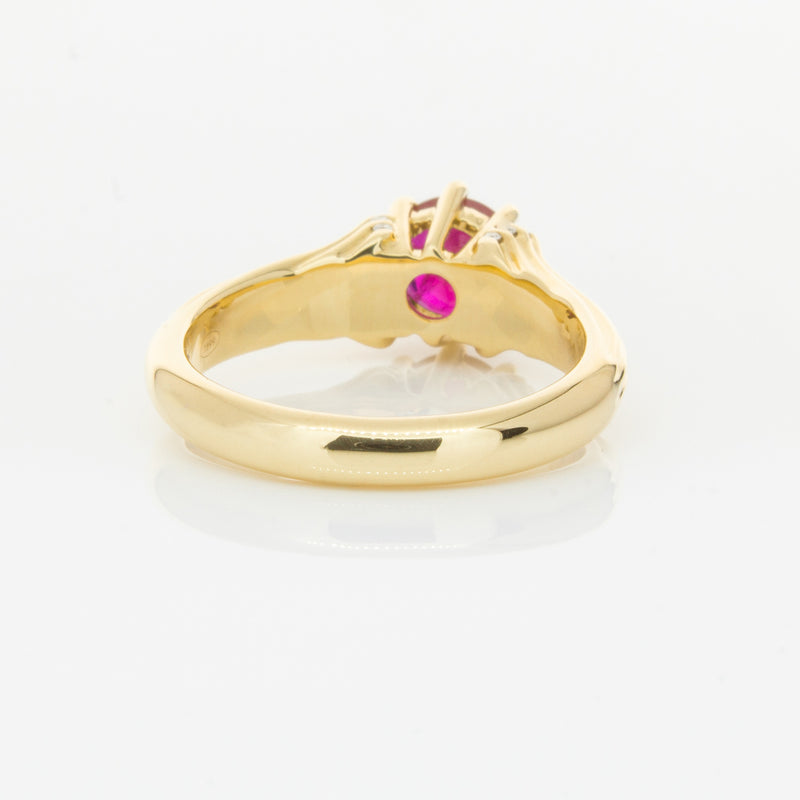 18ct Yellow Gold Ruby & Diamond Ring-Ring-Walker & Hall