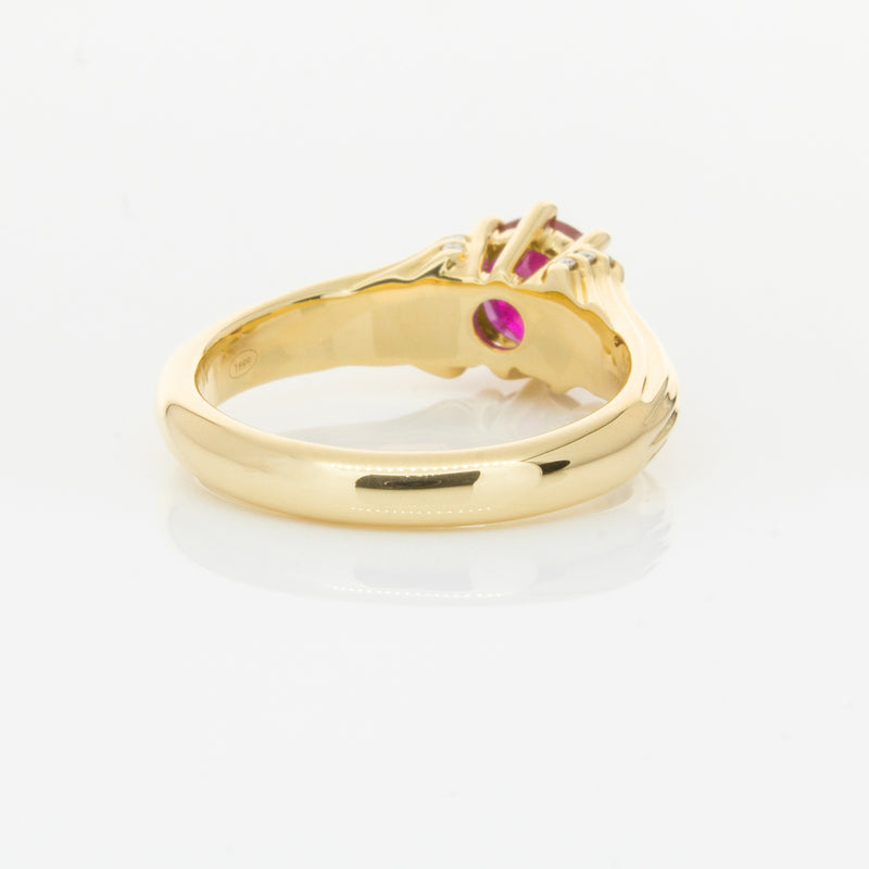 18ct Yellow Gold Ruby & Diamond Ring-Ring-Walker & Hall