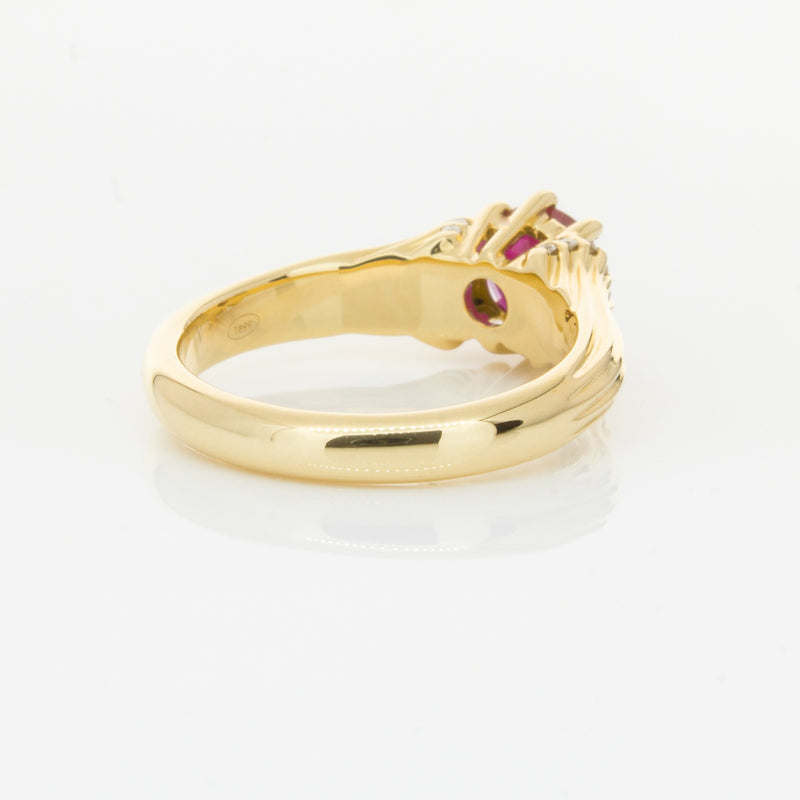 18ct Yellow Gold Ruby & Diamond Ring-Ring-Walker & Hall