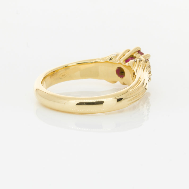 18ct Yellow Gold Ruby & Diamond Ring-Ring-Walker & Hall