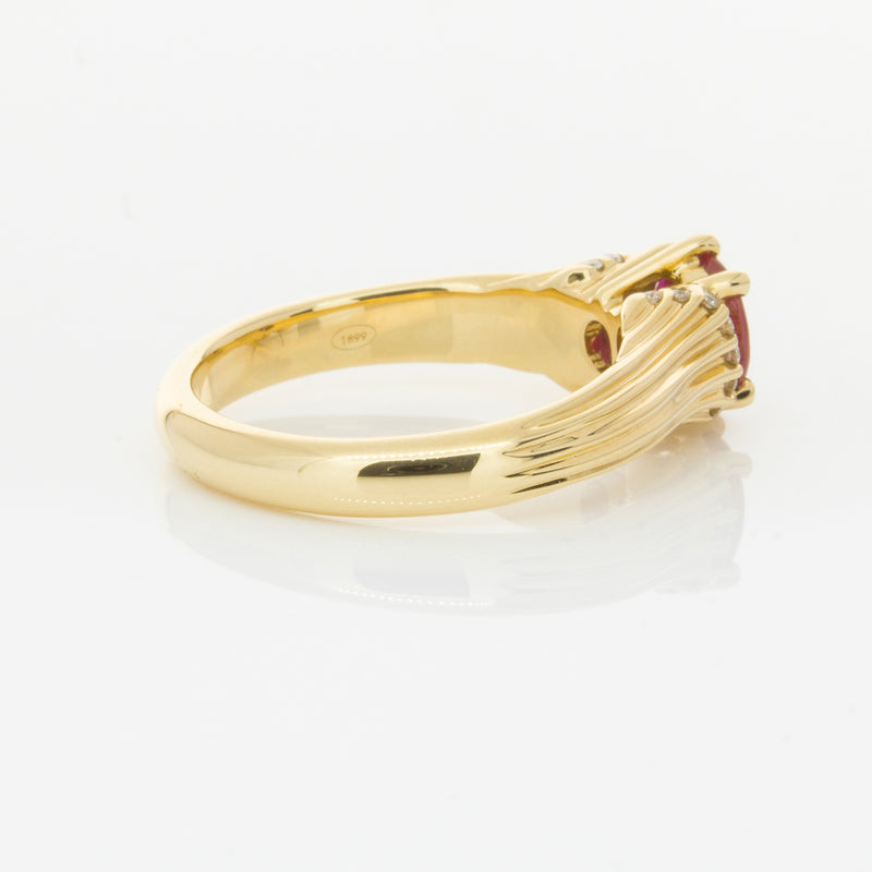 18ct Yellow Gold Ruby & Diamond Ring-Ring-Walker & Hall