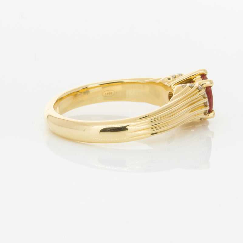18ct Yellow Gold Ruby & Diamond Ring-Ring-Walker & Hall
