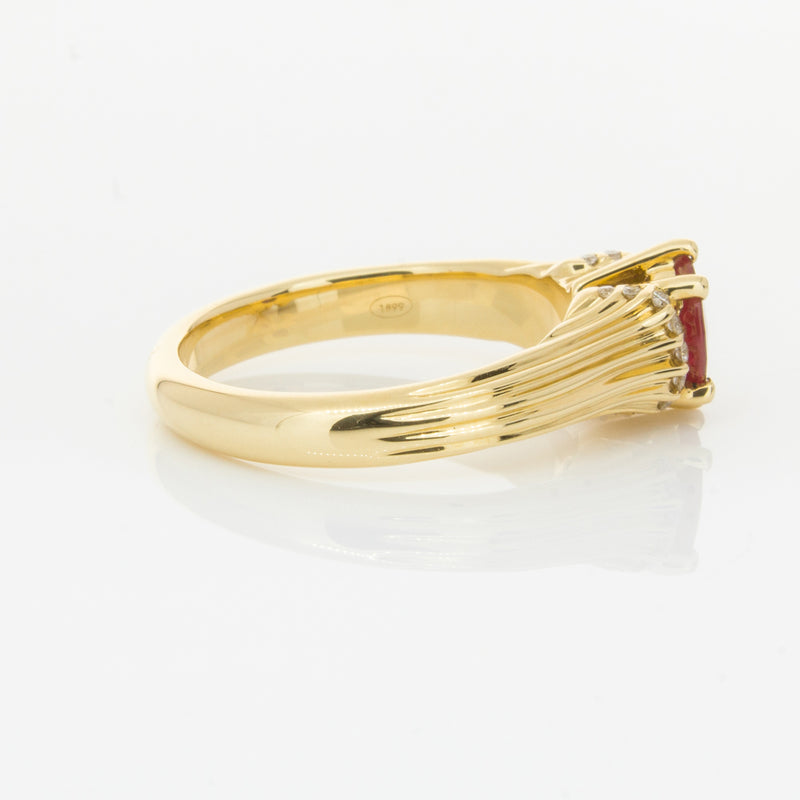 18ct Yellow Gold Ruby & Diamond Ring-Ring-Walker & Hall