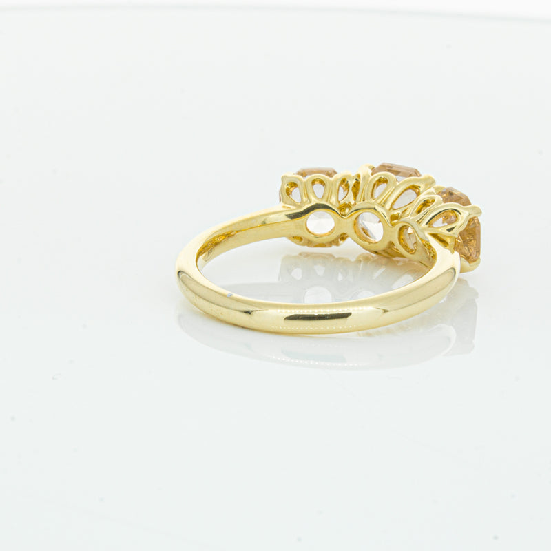 18ct Yellow Gold Three Stone Morganite Octavia Ring-Ring-Walker & Hall