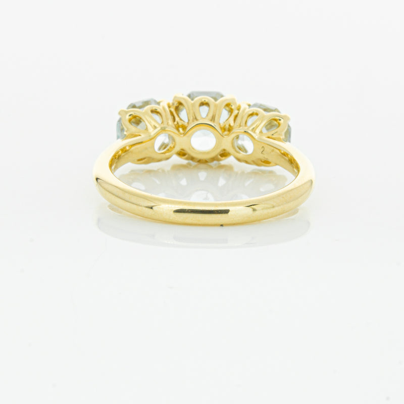 18ct Yellow Gold Three Stone Aquamarine Octavia Ring-Ring-Walker & Hall