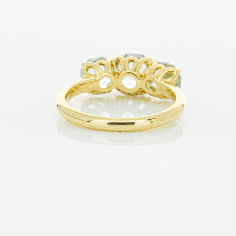 18ct Yellow Gold Three Stone Aquamarine Octavia Ring-Ring-Walker & Hall