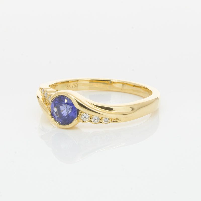 18ct Yellow Gold Sapphire & Diamond Ring-Ring-Walker & Hall