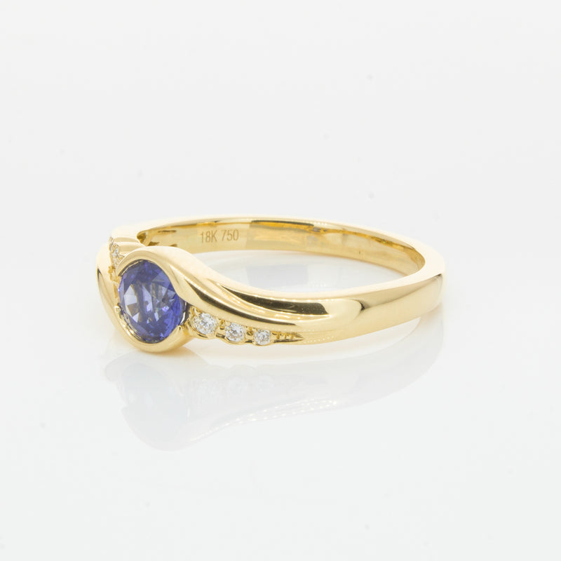 18ct Yellow Gold Sapphire & Diamond Ring-Ring-Walker & Hall