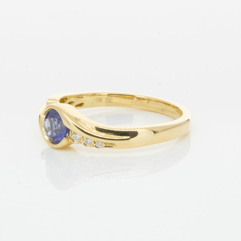 18ct Yellow Gold Sapphire & Diamond Ring-Ring-Walker & Hall