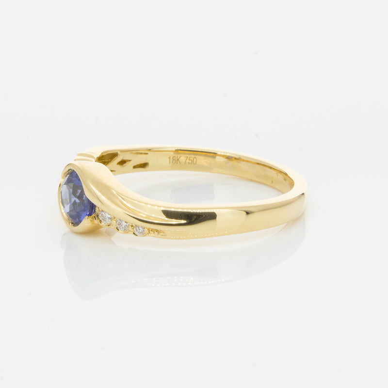 18ct Yellow Gold Sapphire & Diamond Ring-Ring-Walker & Hall