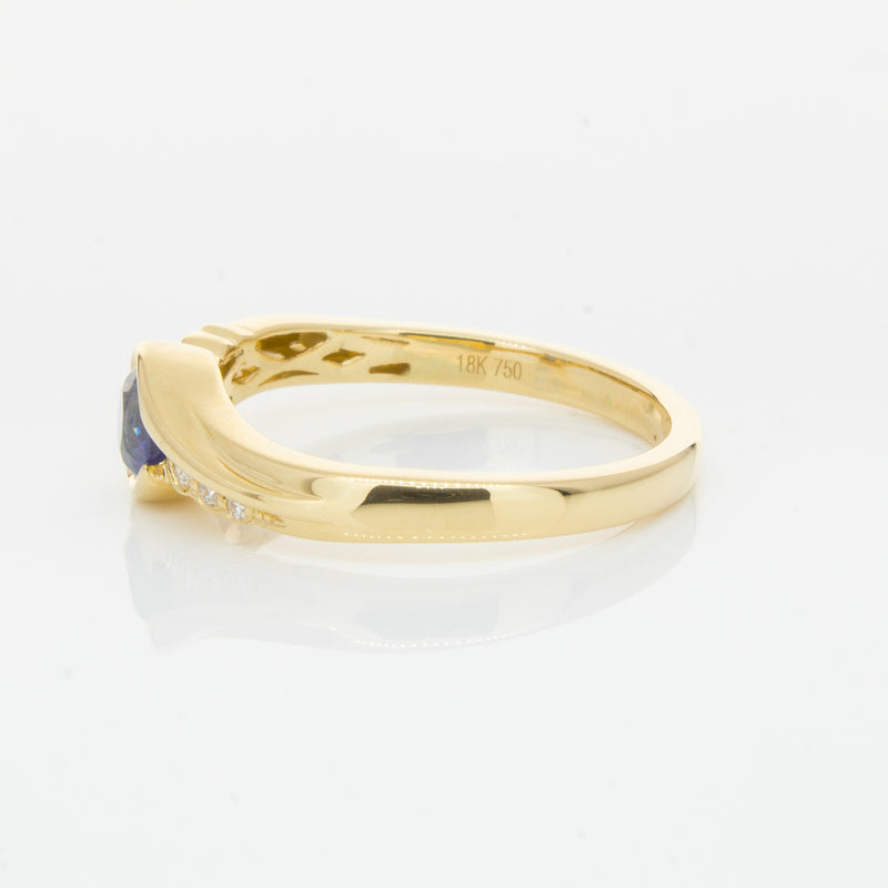 18ct Yellow Gold Sapphire & Diamond Ring-Ring-Walker & Hall