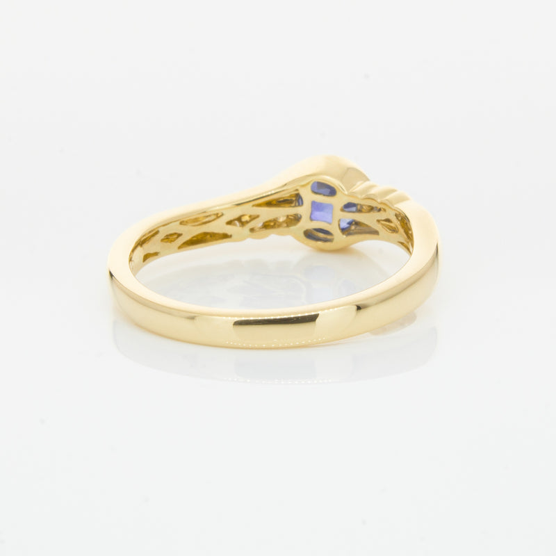 18ct Yellow Gold Sapphire & Diamond Ring-Ring-Walker & Hall