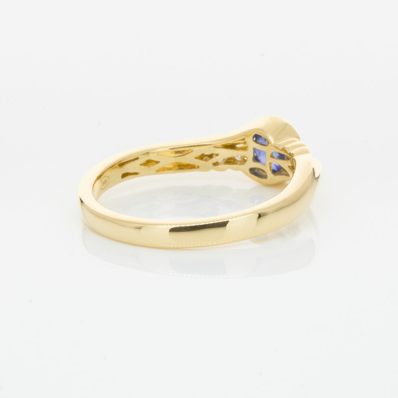 18ct Yellow Gold Sapphire & Diamond Ring-Ring-Walker & Hall