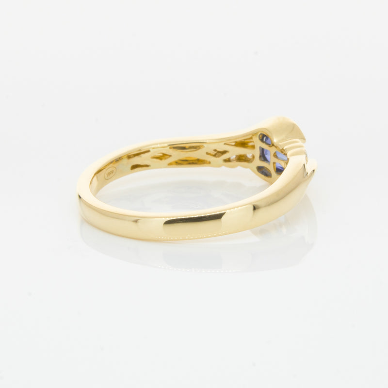 18ct Yellow Gold Sapphire & Diamond Ring-Ring-Walker & Hall