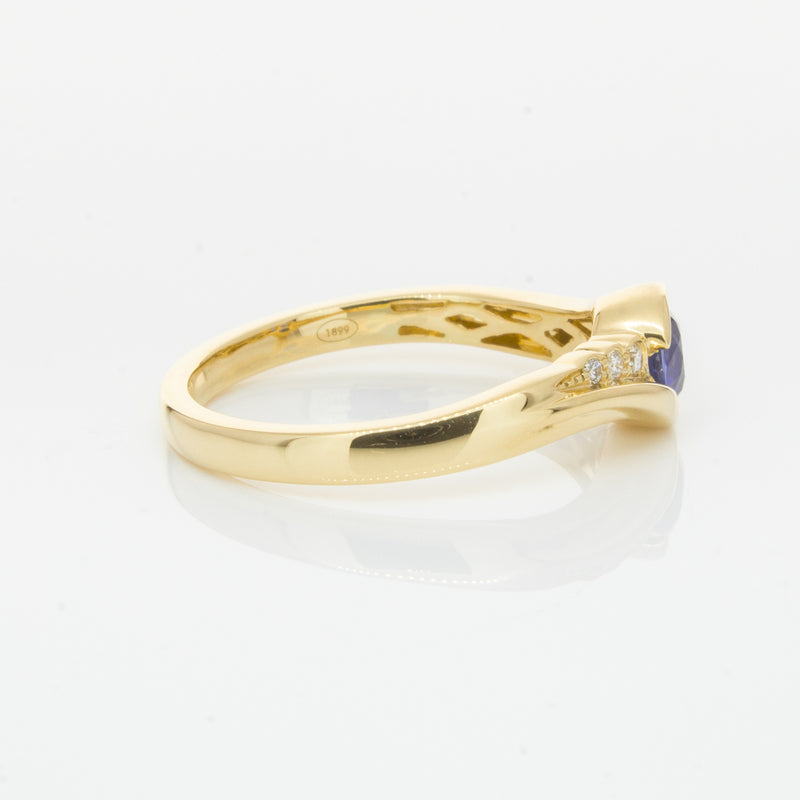 18ct Yellow Gold Sapphire & Diamond Ring-Ring-Walker & Hall